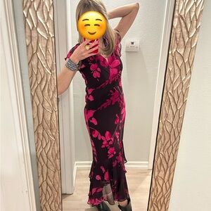 Chiffon Flutter Sleeve Midi Dress by Tommy Hilfiger [New with Tags]